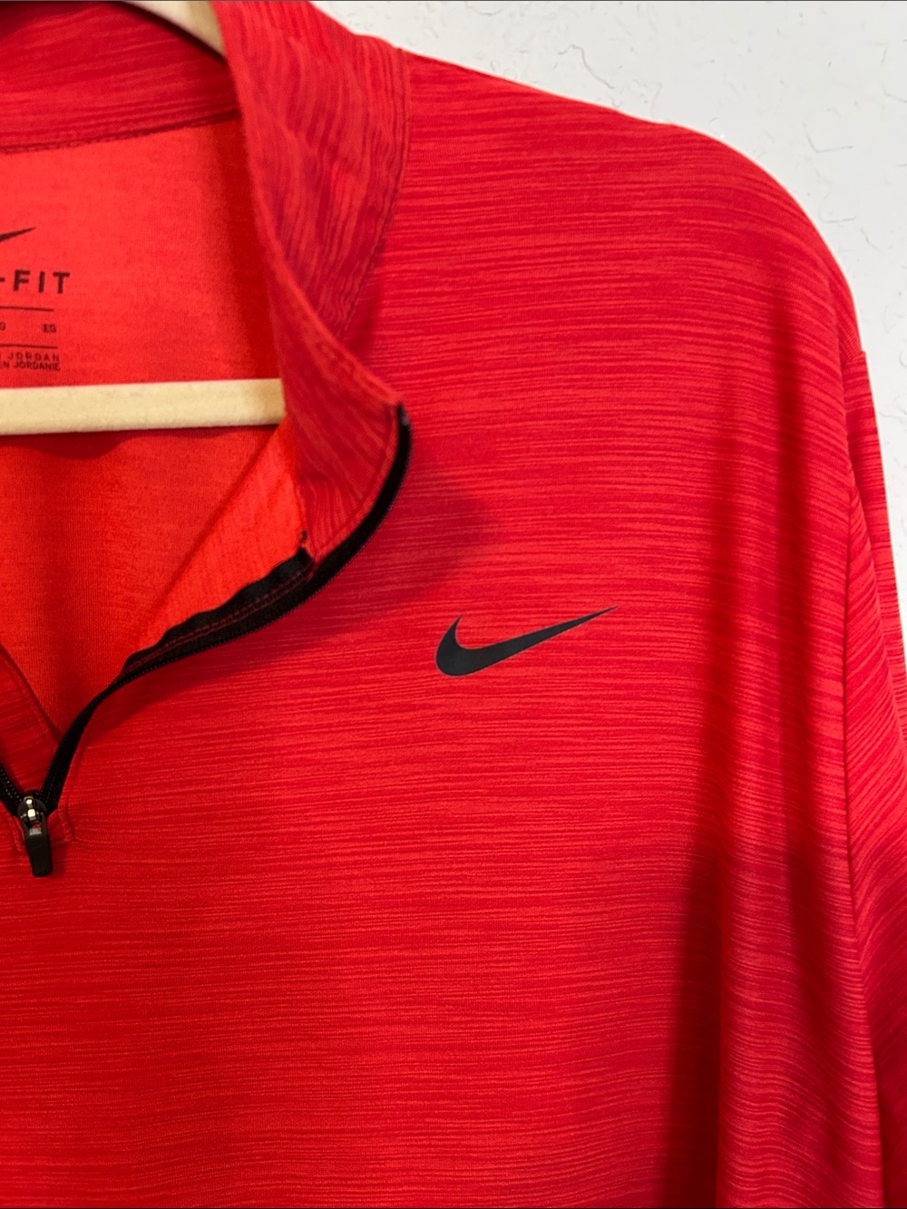 Nike Dri-FIT Men’s XL Red Heather 1/4 Zip Pullover Long Sleeve Running Training - Picture 3 of 7